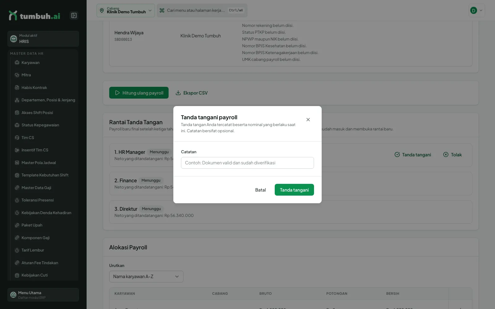 Dialog Tanda tangani payroll
